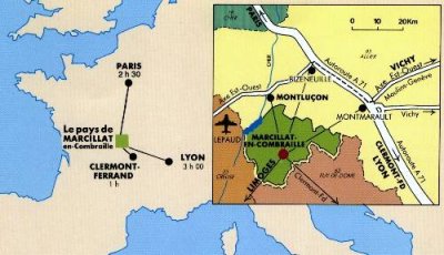 Situation géographique de Marcillat en Combraille
